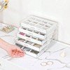 Earring Holder Organizer, 5 - Drawer Jewelry Box with Clear Acrylic Case and Adjustable Velvet Trays - Warmwhite - 3 of 4