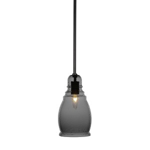 Toltec Lighting Palisade 1 - Light Pendant in  Matte Black with 6" Smoke Shade - 1 of 1