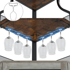 Corner Bar Cabinet, Wine Bar Cabinet with Large Storage Space and Detachable Wine Rack - 1 of 4