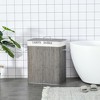 Yukimo 26.4-Gal Bamboo Laundry Hamper with Lid and Handles, 2-Section Collapsible Laundry Basket, Gray - 2 of 4