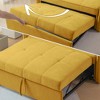 [VIDEO provided]Polyester Polyester Polyesterll-out sofa bed,sleeper loveseat couch with adjustable armrests-Yellow - 4 of 4