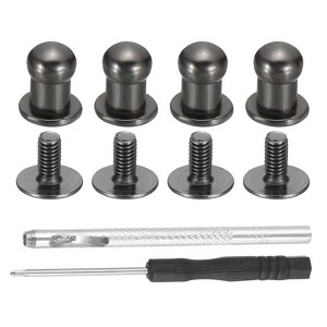 Unique Bargains DIY Craft Zinc Alloy Screw-on Design Rivets Spikes with Punch & Screwdriver 30 Sets - 1 of 4