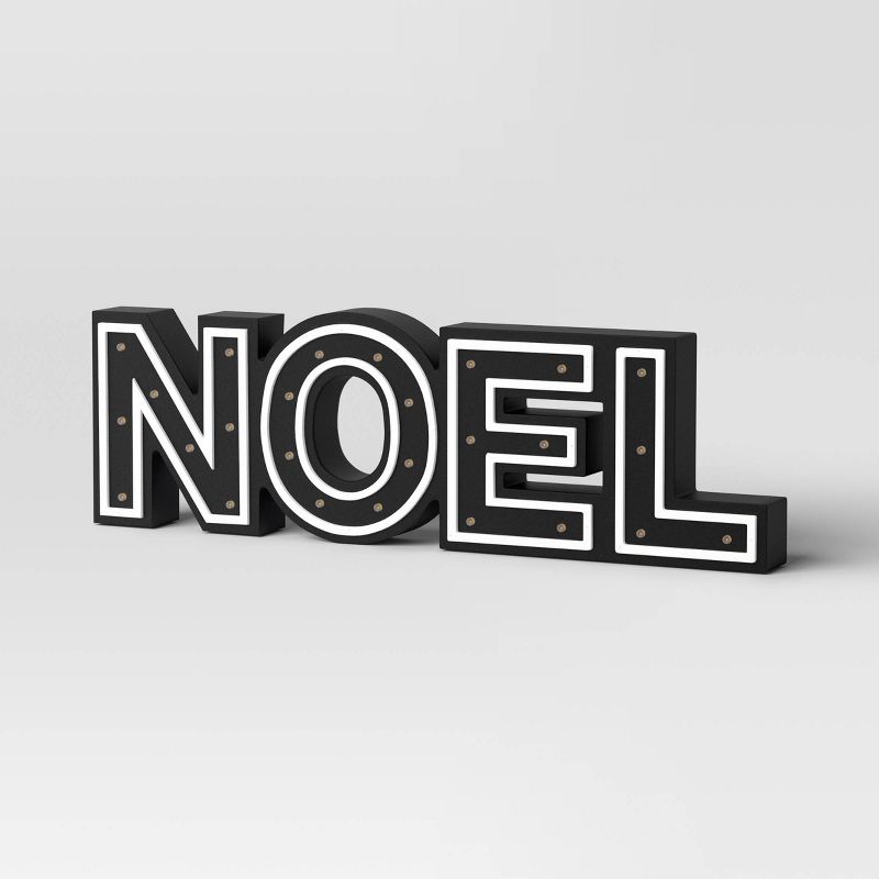 16x4.75 Battery Operated Lit Wood noel Tabletop Sign - Wondershop™ Black : Target 16x4.75 Battery Operated Lit Wood Noel... 