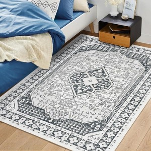 Area Rugs - Stain Resistant Washable Large Soft Low Pile Carpet with Non-Slip Backing for Living Room, Bedroom, Dining Room, Kitchen Nursery - 1 of 4
