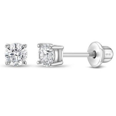 Girls' Diamond Cut Ball Screw Back 14K Gold Earrings - 3mm - in Season Jewelry