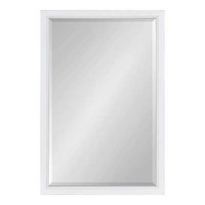 Rustic White Solid Wood Rectangular Bathroom Vanity Mirror 20"x30"