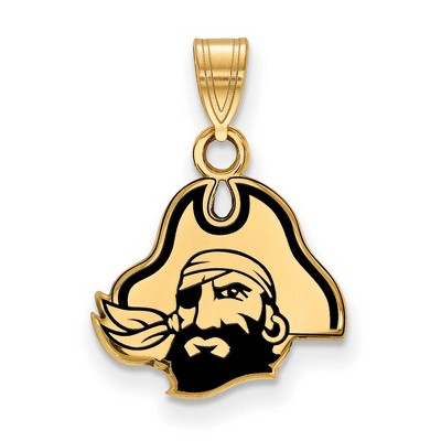 Black Bow Jewelry 14k Yellow Gold Plated Sterling Silver East Carolina Pirates NCAA Small Pendant