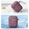 BONGEEK for AirPod Case 2nd 1st Generation Case Cover, Flower Engraved Full Protective Case Soft Silicone Pattern LED Visible,Smokey Mauve - 3 of 4