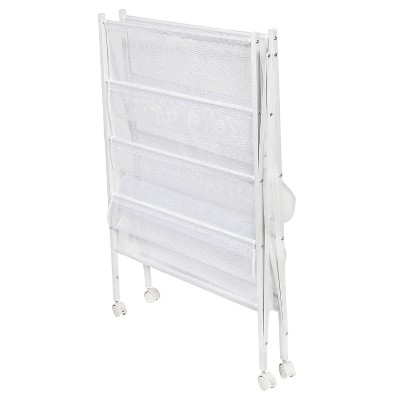 White 5-Tier Steel Rolling Laundry Drying Rack