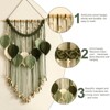 Aoibox Handmade Sage Green Leaf Macrame Wall Hanging, Boho Decor for Bedroom Living Room Bathroom, Earthy Room Decor, Wedding Birthday Gift - 3 of 4