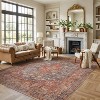 World Rug Gallery Marin Red Medallion Traditional Indoor Rug – Flatweave, Washable Surface with Non-Slip Backing - 2 of 4