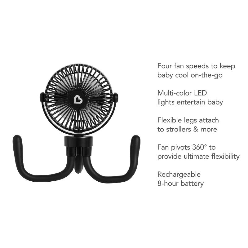 Munchkin Stroller Fan - Portable Baby Cooling System with LED Lights, 4 of 10