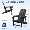VisioGear 2PCS Patio Adirondack Chairs, Patio Chair with Cup Holder, Outdoor Comfortable Set for Backyard, Black, 31.4"*29.6"*36.4" - 3 of 4