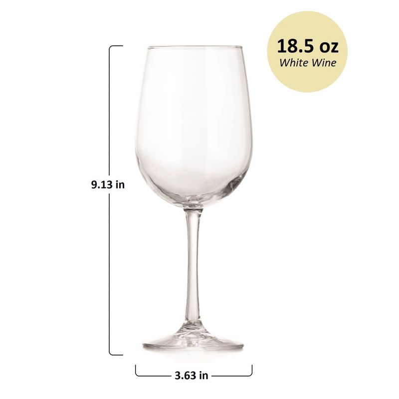 Libbey Vina White Wine Glasses, 18.5-ounce, Set of 6, 5 of 6