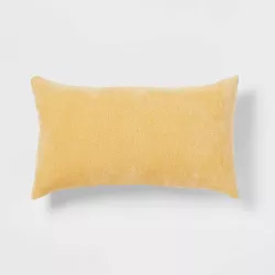 Chenille Lumbar Throw Pillow Yellow - Threshold™