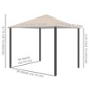 Outsunny 10' x 10' Patio Gazebo, Aluminum Frame Double Roof Outdoor Gazebo Canopy Shelter with Netting & Curtains, for Garden, Lawn and Deck - 3 of 4