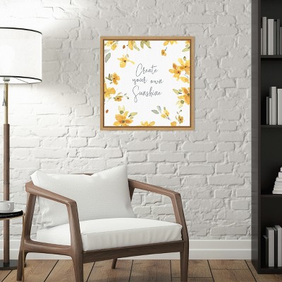 Amanti Art Happy Yellow 18A by Lisa Audit Canvas Wall Art Print Framed 16 x 16-in.