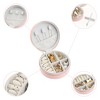 Unique Bargains Round Portable PU Leather Travel Jewelry Box for Girls' Birthday Gifts for Earring Necklace - 3 of 4