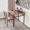 3-Piece Dining Table Set for 2, Square Space-Saving Kitchen Table & 2 Chairs for 2 - 2 of 4