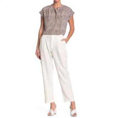Women's Pleated Self Tab Ankle Crop Pants - H Halston