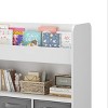 TopComfy Decorative Bookshelf Kids Bookshelf with 3 Fabric Bins Children Bookcase Toddler Book Organizer Shelf for Kids, White, 34.65"*14.37"*6.1" - 3 of 4