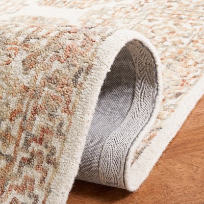 Ivory and Sage Square Tufted Wool Area Rug
