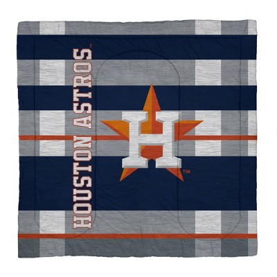 MLB Houston Astros Heathered Stripe Queen Bedding Set in a Bag - 3pc — фото 2