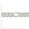 Black Bow Jewelry Men's 15mm, Sterling Silver, Solid Figaro Chain Bracelet - 4 of 4