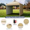 10 x 10 Pop Up Canopy, All Season Instant Canopy with 2 Sidewalls and Vented Roof, Wheeled Carry Bag and Sandbag for Camping, Picnic, Party - 2 of 4