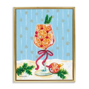Stupell Industries Festive Fruit Cocktail Floating Frame Canvas Art - 1 of 4