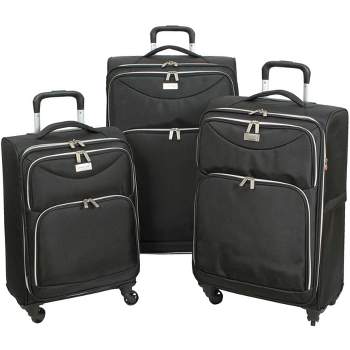Geoffrey Beene Ultra Light-Weight Midnight Collection 3 Pc Luggage Set, Black