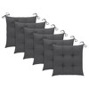 vidaXL Outdoor Chair Set of 6 Natural Wood Solid Acacia Wood and Polyester - 4 of 4
