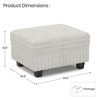 Belffin Corduroy Fabric Ottoman with Storage Ottoman for Modular Sectional Couch - 2 of 4