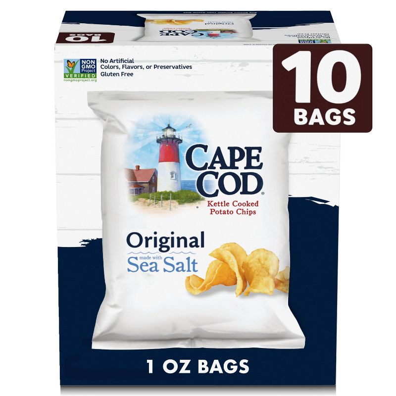 Cape Cod Potato Chips Original Kettle Chips Snacks - 10ct, 2 of 7