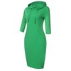 Women Long Sleeve Hooded Sweatshirt Midi Dress - 2 of 4