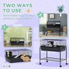 Two-Story Small Animal Cage Removable from Stand, Pet Habitat with Shelf & Wheels, 33" x 18.5" x 35" - 4 of 4