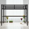 Full Size Metal Loft Bed Frame with Desk, Space-Saving Bed with Guardrails ,kids bed - 3 of 4
