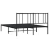vidaXL Black Metal Bed Frame with Headboard, Robust Steel Construction, Extra Storage Space - 4 of 4