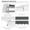 Resenkos Patio Awning, Outdoor Sun Shade Shelter Cover Awnings,13' x 8' Patio Awning with UV Protection and Easy Crank Opening, Dark Gray - 3 of 4