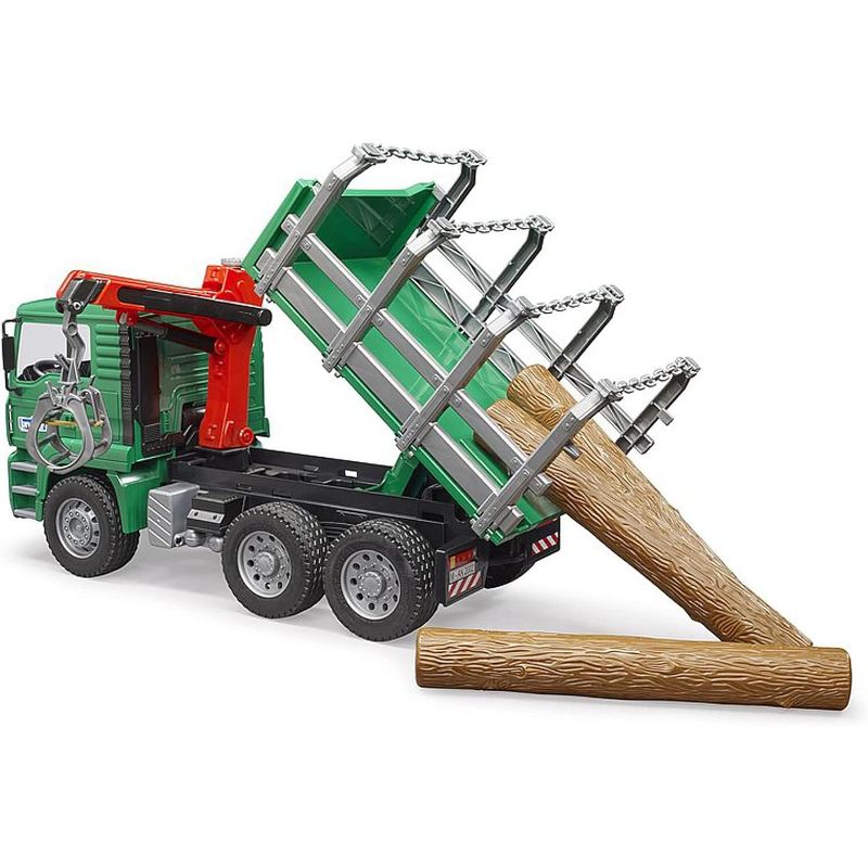 Bruder MAN Timber Truck with Loading Crane and 3 Trunks, 4 of 6