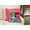 C&F Home 16" x 16 Humming Bird Floral Flowers Spring Theme Hooked Accent Throw Pillow - 4 of 4