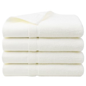 PiccoCasa Soft 100% Combed Cotton 600 GSM Highly Absorbent for Bathroom Shower Bath Towel Set - 1 of 4