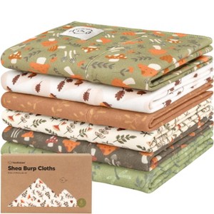 6pk Shea Baby Burp Cloths for Baby Boys and Girls, Organic Burping Cloths for Babies, Newborn - 1 of 4