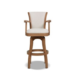 PAGED 46" High Swivel Counter and Bar Stools, Modern Upholstered with High Back and Arms Counter Height Bar Stools for Pub, Dining Room - 1 of 4
