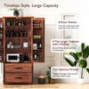 71" Farmhouse Pantry Cabinet with 2 Drawers & 8 Door Shelves - Embossed Texture Freestanding Storage for Kitchen, Dining & Living Room - 3 of 4