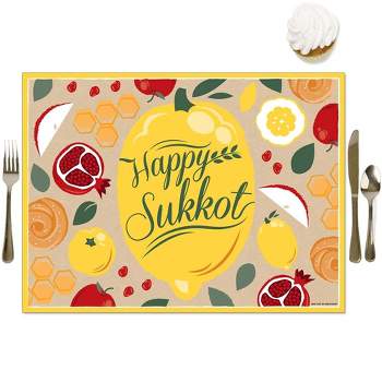 Big Dot of Happiness Sukkot - Party Table Decorations - Sukkah Placemats - Set of 16