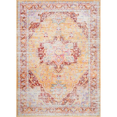 Nuloom Tinted Cartouche Medallion Vintage Indoor Area Rug - Orange 4' 3" x 6' 6"
