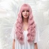 Alilang Long White Blonde Synthetic Wig with Bangs Natural Long Wavy Cosplay Wigs Daily Use - 2 of 4