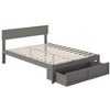 AFI Furnishings Boston Full Bed with Foot Drawer in Grey - 3 of 4