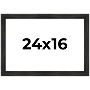 PosterPalooza | 24x16 Wide Barnwood Picture Frame, UV Acrylic, 6 Finishes - Grey, Brown, White, and Black - 1 of 4
